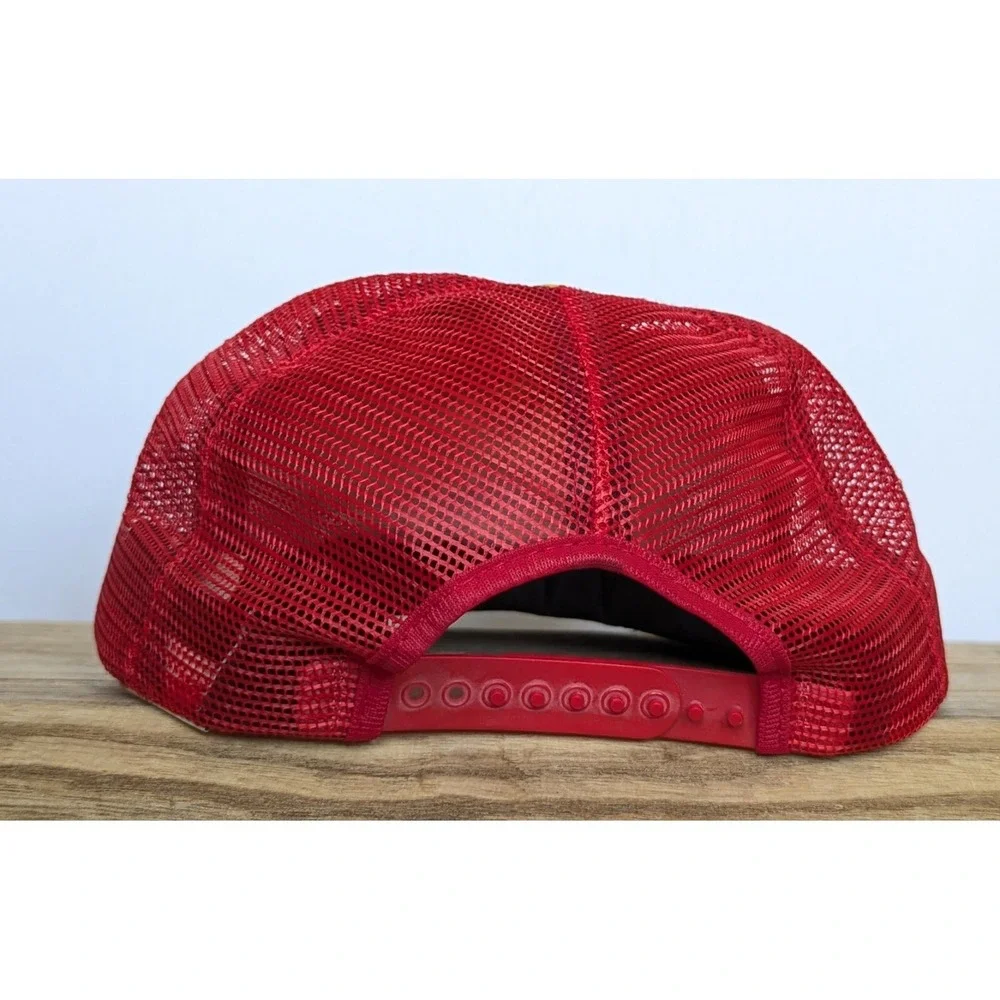 Vintage 1980s Kansas City CHIEFS Snapback Hat Red Logo New Era Trucker NFL Cap